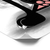 Cat ondersteboven Funny Cartoon Character Poster (Hoek)