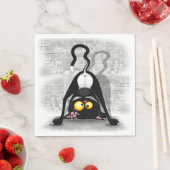 Cat ondersteboven Funny Cartoon Character Servet (Insitu)