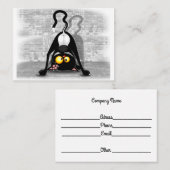 Cat ondersteboven Funny Cartoon Character Visitekaartje (Voorkant / Achterkant)