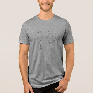 Cat One Line Tekening Art Tri-Blend Shirt