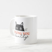 Cat oordeelt in stilte koffiemok (Voorkant links)