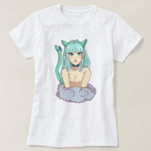 Cat Oppai Girl T-shirt (Design voorkant)