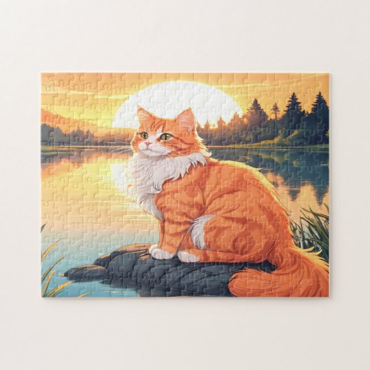Cat Orange and White Legpuzzel (Horizontaal)