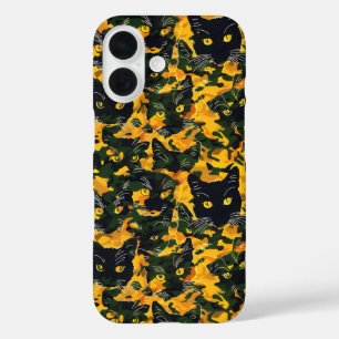 Cat Oranje Pattern iPhone 16 Hoesje