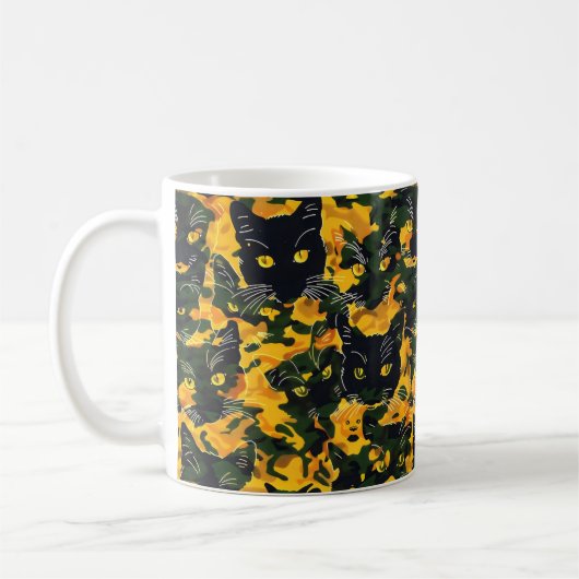 Cat Oranje Pattern Koffiemok (Links)