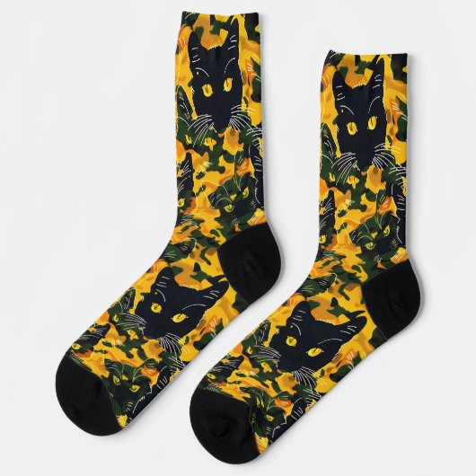 Cat Oranje Pattern Sokken (Links)