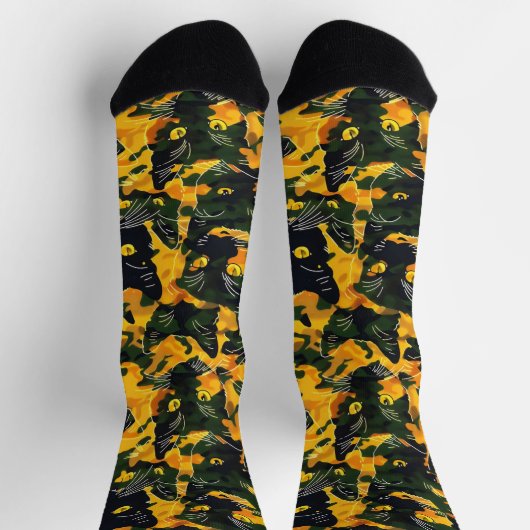 Cat Oranje Pattern Sokken (Top)