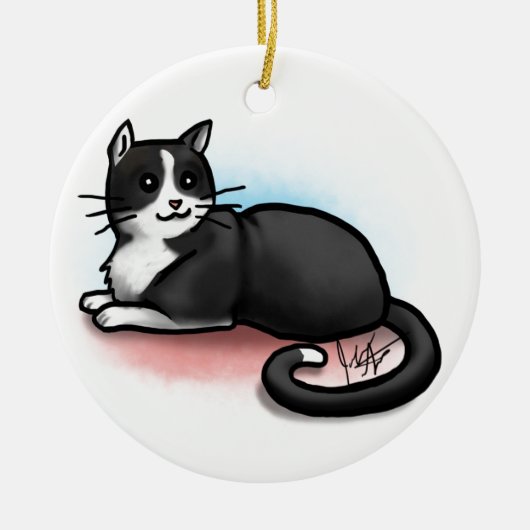 Cat Ornament - Black and White - Kat Lee (Voorkant)