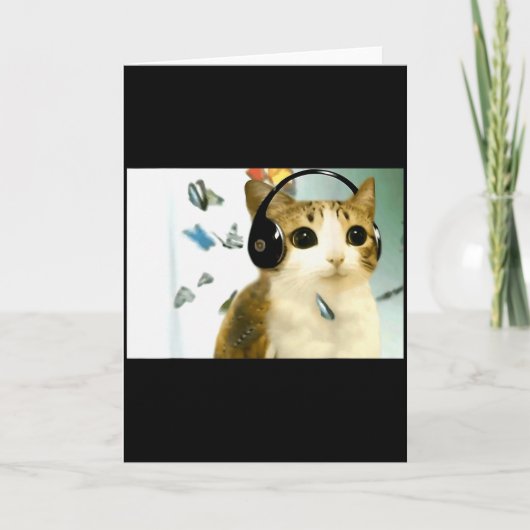 Cat Owl Funny Cursed Internet Trendy Meme Funny Me Kaart (Voorkant)