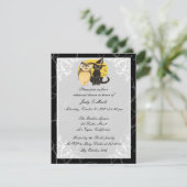 Cat & Owl Halloween repetitie Diner Uitnodiging (Staand voorkant)