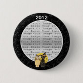 Cat & Owl Halloween Wedding Button (Voorkant)