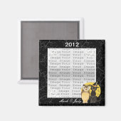 Cat & Owl Halloween Wedding Magnet (Voorkant / Achterkant)