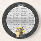 Cat & Owl Halloween Wedding Onderzetter (Voorkant)