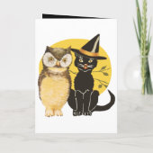 Cat & Owl Halloween Wedding Program Kaart (Achterkant)