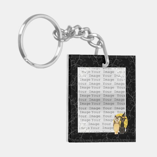 Cat & Owl Halloween Wedding Sleutelhanger (Voorkant Links)