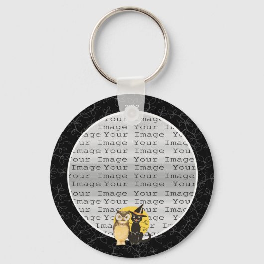 Cat & Owl Halloween Wedding Sleutelhanger (Voorkant)