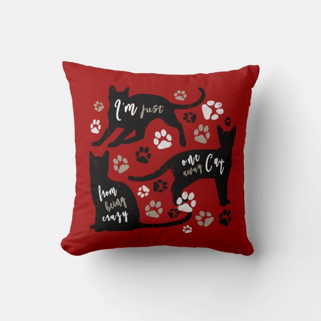 Cat Owner Gift Funny Kat Paw Lover Graphic Art Kussen (Voorkant)