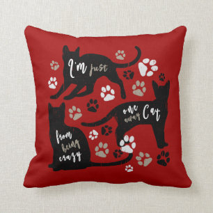 Cat Owner Gift Funny Kat Paw Lover Graphic Art Kussen