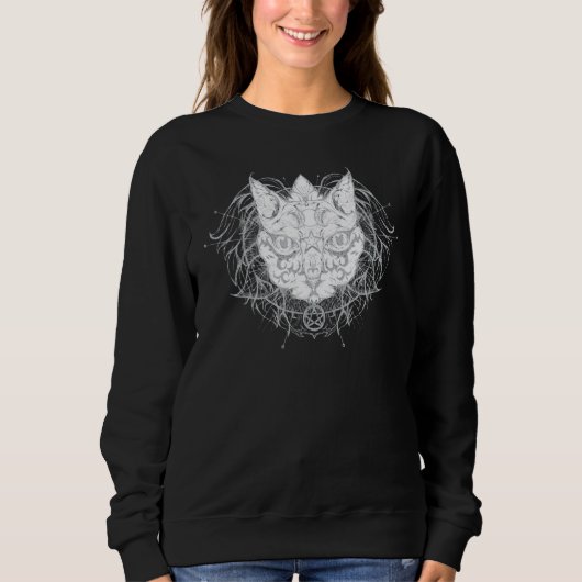 Cat Pagan Witch Wicca Hidden Moon Phases Of Wiccan Trui (Voorkant)