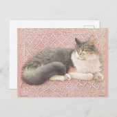 CAT PAINTED POSTCARD BRIEFKAART (Voorkant / Achterkant)