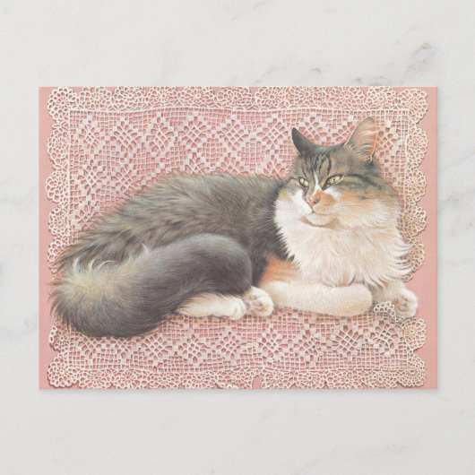 CAT PAINTED POSTCARD BRIEFKAART (Voorkant)