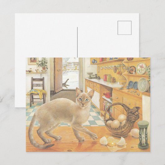 CAT PAINTED POSTCARD BRIEFKAART (Voorkant / Achterkant)