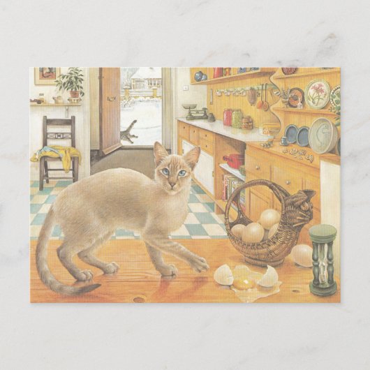 CAT PAINTED POSTCARD BRIEFKAART (Voorkant)