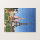 Cat Painting Eiffeltoren Parijs Reizen Legpuzzel (Horizontaal)