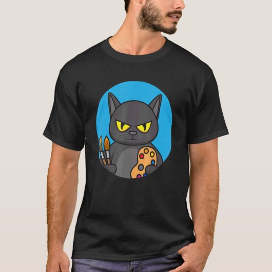 Cat painting t-shirt (Voorkant)