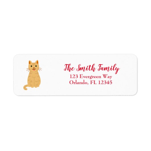Cat Painting Tabby Cat Return Address Label (Voorkant)