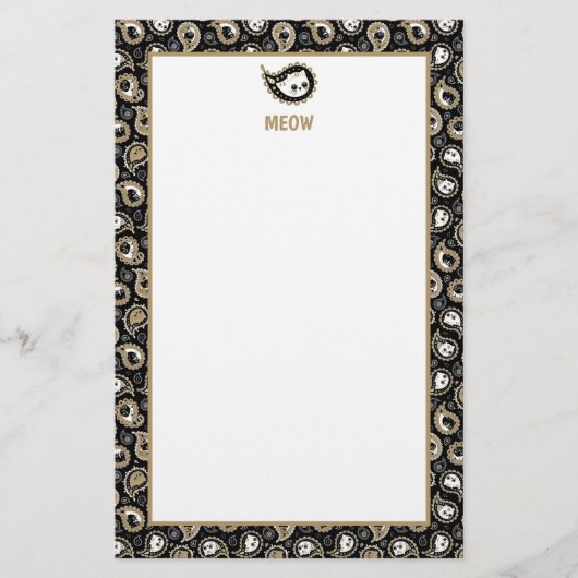 Cat Paisley Briefpapier (Voorkant)