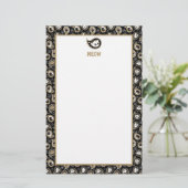 Cat Paisley Briefpapier (Staand voorkant)