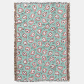 Cat Paisley - Coral and Mint Deken (Voorkant Verticaal)