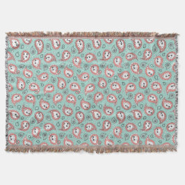 Cat Paisley - Coral and Mint Deken