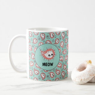 Cat Paisley - Coral and Mint Koffiemok