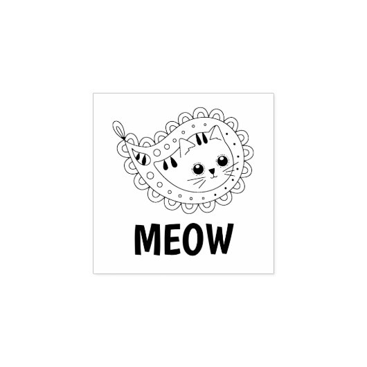 Cat Paisley Rubberstempel (Afrduk)