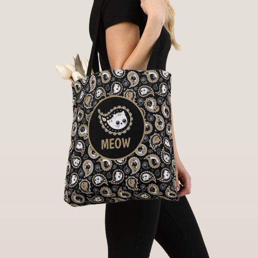 Cat Paisley Tote Bag (Dichtbij)