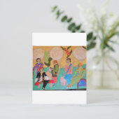 Cat pajama party briefkaart (Staand voorkant)