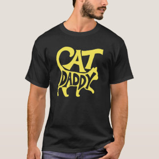 Cat Papa Funny Cat Dad Simple Minimalist Letterin T-shirt