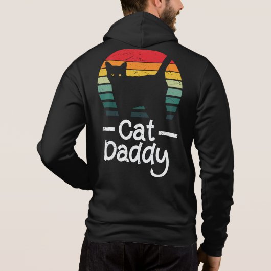 Cat Papa Mannen Hoodie (Achterkant)