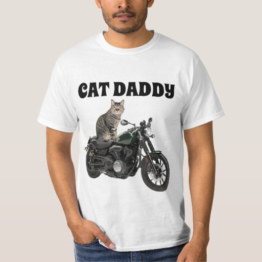 CAT PAPA PAPA BIKER MANNEN T-SHIRTS (Voorkant)