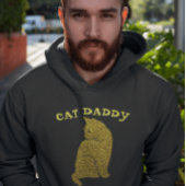 CAT PAPA PAPA PAPA GOUD GLITTER ZWART T-SHIRTS HOO