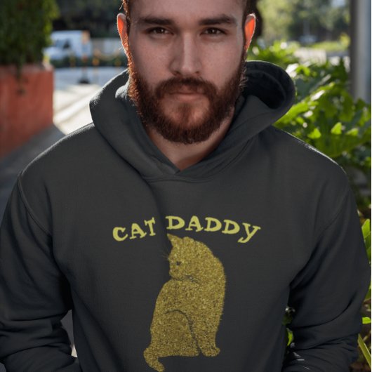 CAT PAPA PAPA PAPA GOUD GLITTER ZWART T-SHIRTS HOO