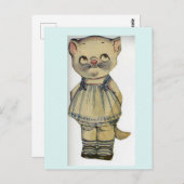 CAT PAPER DOLL  CUTE BRIEFKAART (Voorkant / Achterkant)