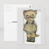 CAT PAPER DOLL  CUTE BRIEFKAART (Voorkant / Achterkant)