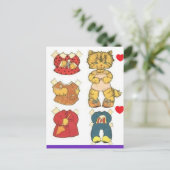 CAT PAPER DOLL VINTAGE POSTCARD BRIEFKAART (Staand voorkant)