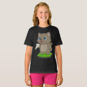 Cat papieren vliegtuig t-shirt (Voorkant volledig)