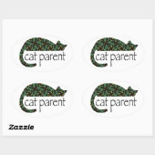 Cat Parent Ovale Sticker (Vel)
