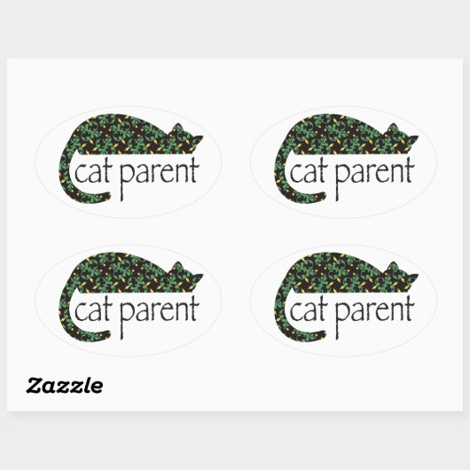 Cat Parent Ovale Sticker (Vel)