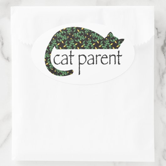Cat Parent Ovale Sticker (Tas)